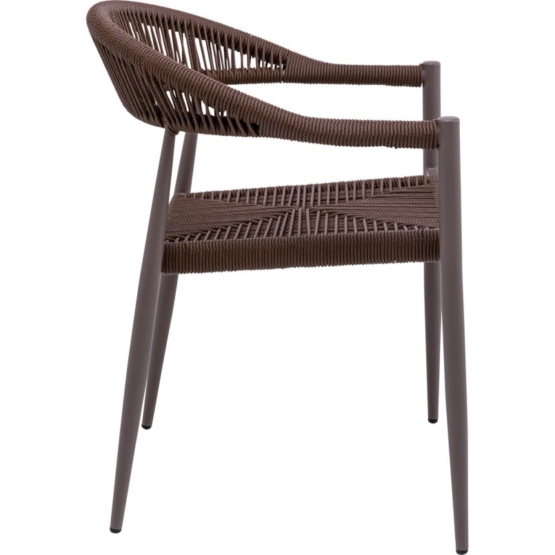 Chaise de jardin avec accoudoirs marron - Palma - Kare Design