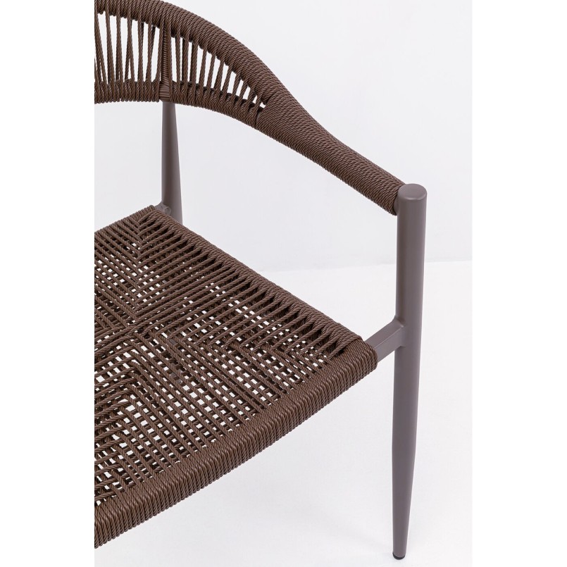 Tuinstoel met armleuningen, bruin - Palma - Kare Design
