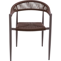 Chaise de jardin avec accoudoirs marron - Palma - Kare Design