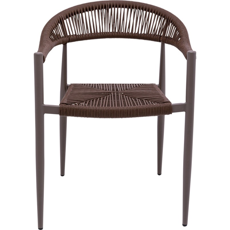 Chaise de jardin avec accoudoirs marron - Palma - Kare Design
