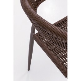 Chaise de jardin avec accoudoirs marron - Palma - Kare Design