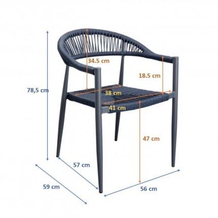 Chaise de jardin avec accoudoirs Palma nature Kare Design