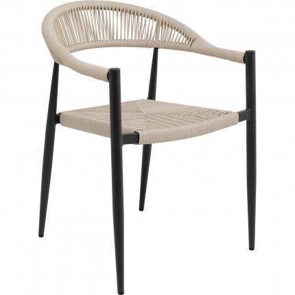 Chaise de jardin avec accoudoirs Palma crème Kare Design