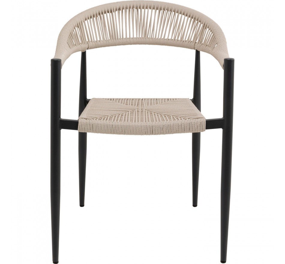 Chaise de jardin avec accoudoirs Palma crème Kare Design