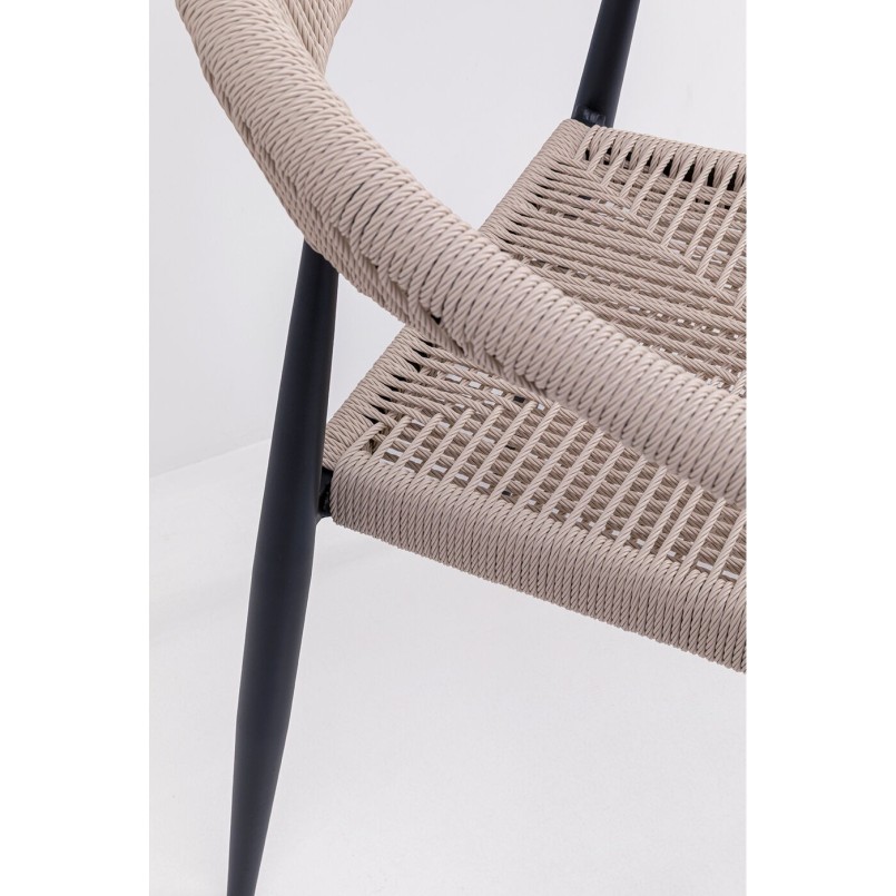 Chaise de jardin avec accoudoirs crème - Palma - Kare Design