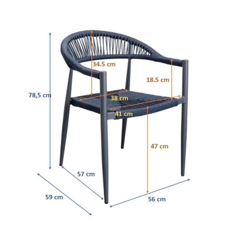 Tuinstoel met armleuningen Palma creme Kare Design
