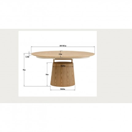 Table à rallonge Benvenuto ovale frêne Kare Design