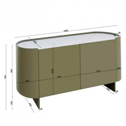 Buffet Eliano kaki Kare Design