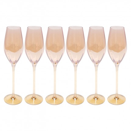 Flûtes à champagne Bina Mocca set de 6 Kare Design