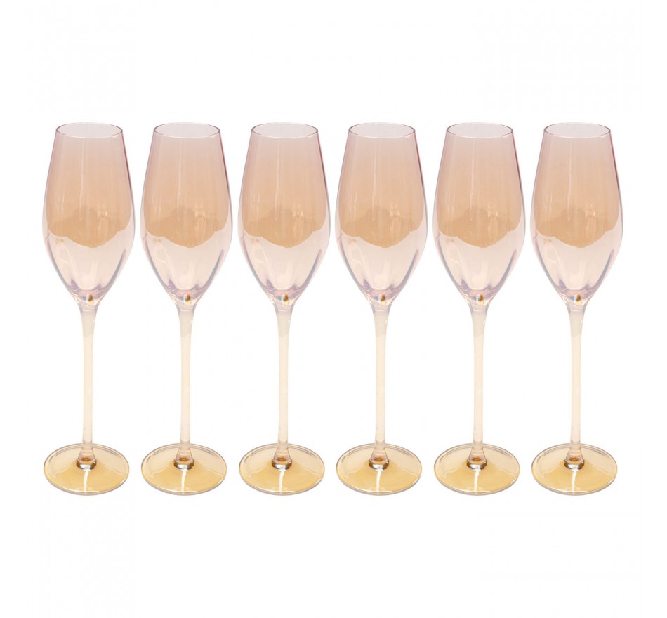 Flûtes à champagne Bina Mocca set de 6 Kare Design
