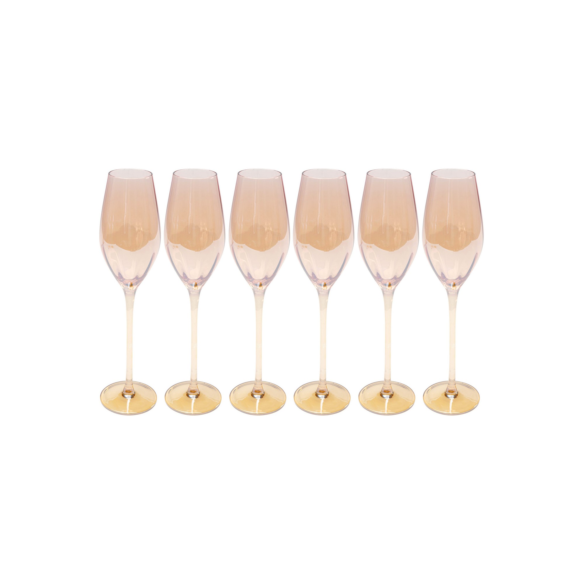 Flûtes à champagne Bina Mocca set de 6 Kare Design