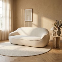 Canapé en tissu texturé crème - Lumi - Kare Design