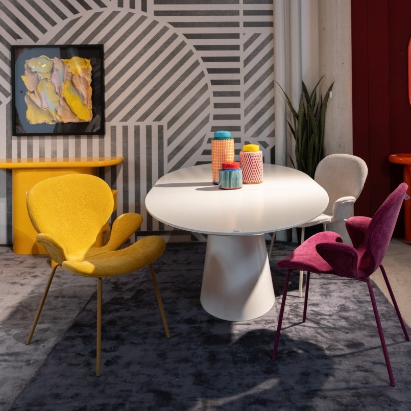 Stoel met armleuningen Soft Blossom roze Kare Design