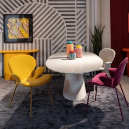Stoel met armleuningen Soft Blossom geel Kare Design
