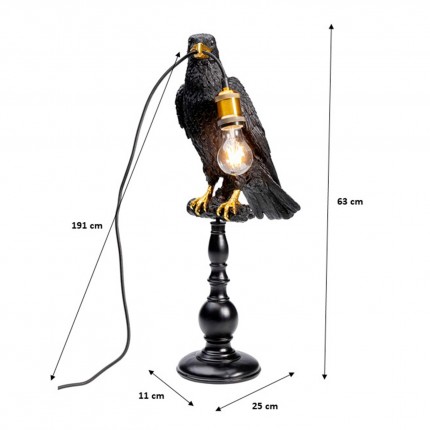 Table Lamp sitting crow black Kare Design