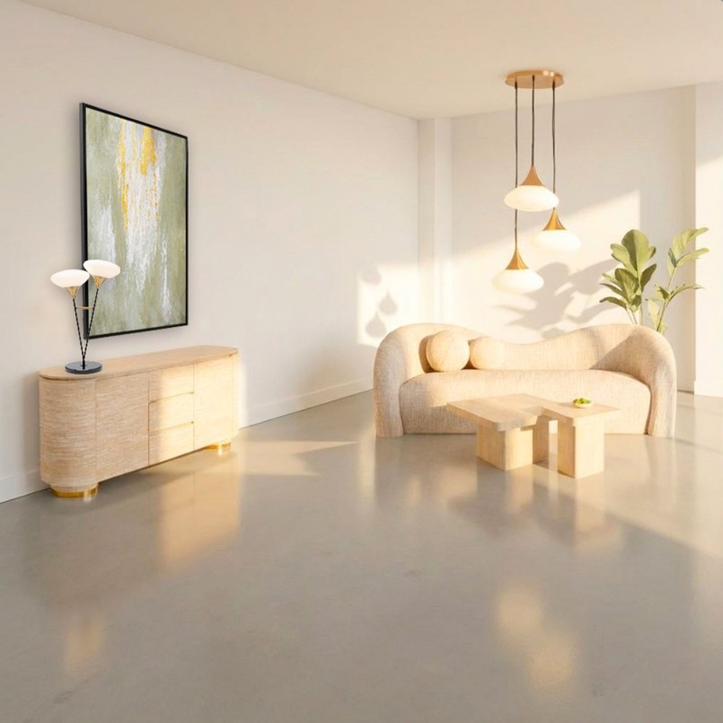 Table d'appoint imitation pierre - Travertino - Kare Design