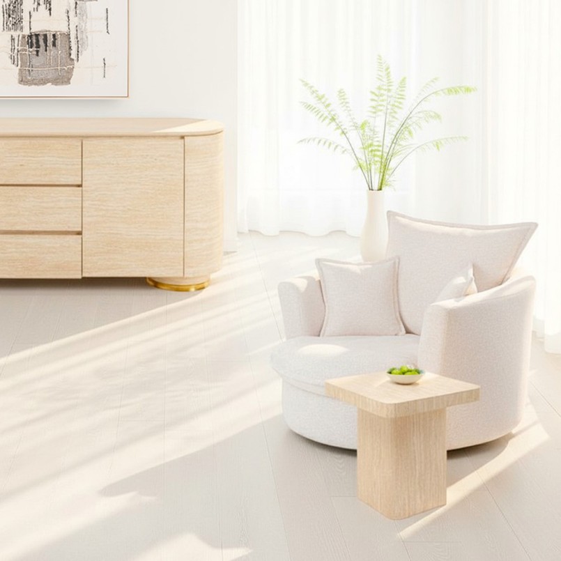 Table d'appoint imitation pierre - Travertino - Kare Design