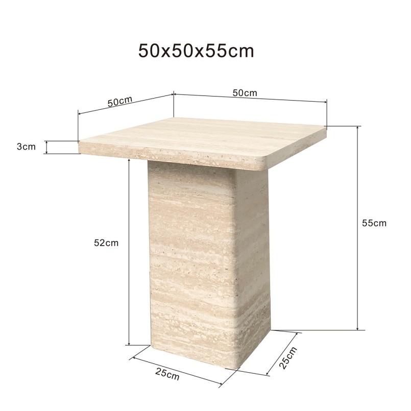 Side Table Travertino 50x50cm Kare Design