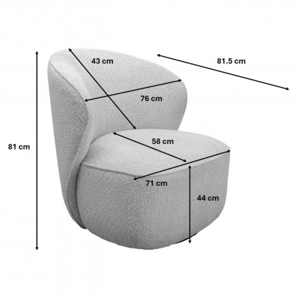 Fauteuil pivotant Ellie gris Kare Design