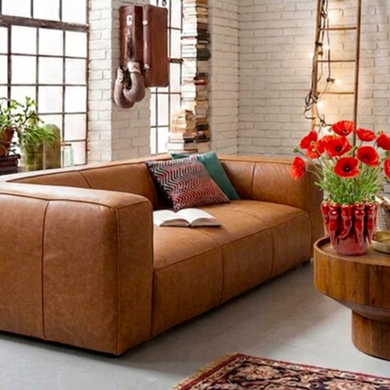 Canapé Cubetto 3 places marron clair Kare Design