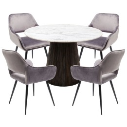 Set tafel en 4 stoelen Francisco Glenn grijs Kare Design
