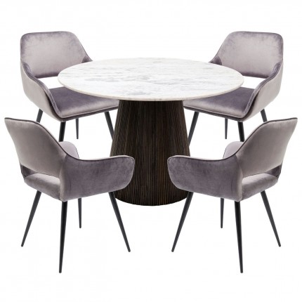 Ensemble table et 4 chaises Francisco Glenn gris Kare Design