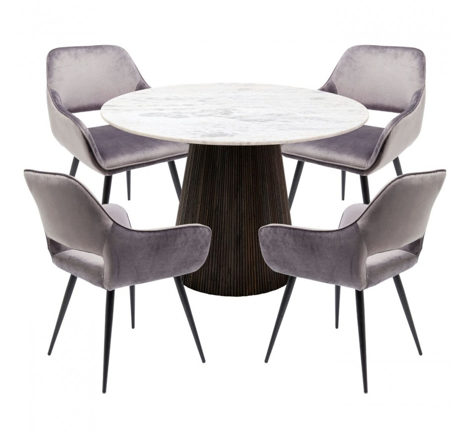 Set table and 4 chairs Francisco Glenn grey Kare Design