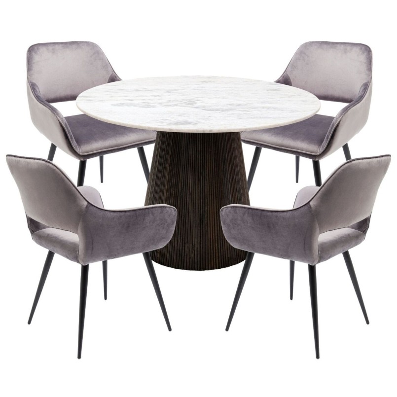 Set table and 4 chairs Francisco Glenn grey Kare Design
