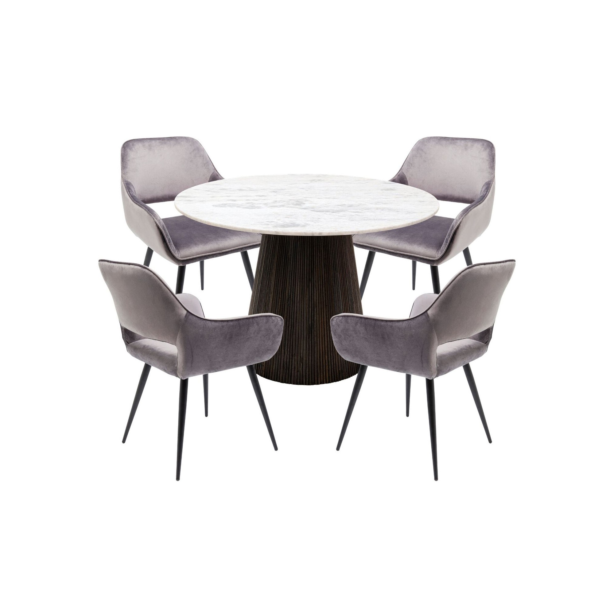 Ensemble table et 4 chaises Francisco Glenn gris Kare Design