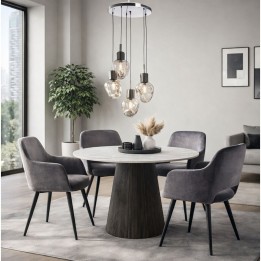 Ensemble table et 4 chaises grises - Francisco Glenn - Kare Design