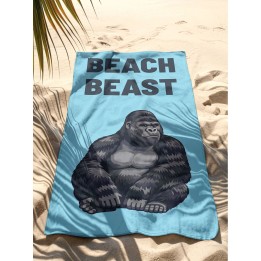 Serviettes de plage gorille sur fond bleu - Beach Beast - Kare Design