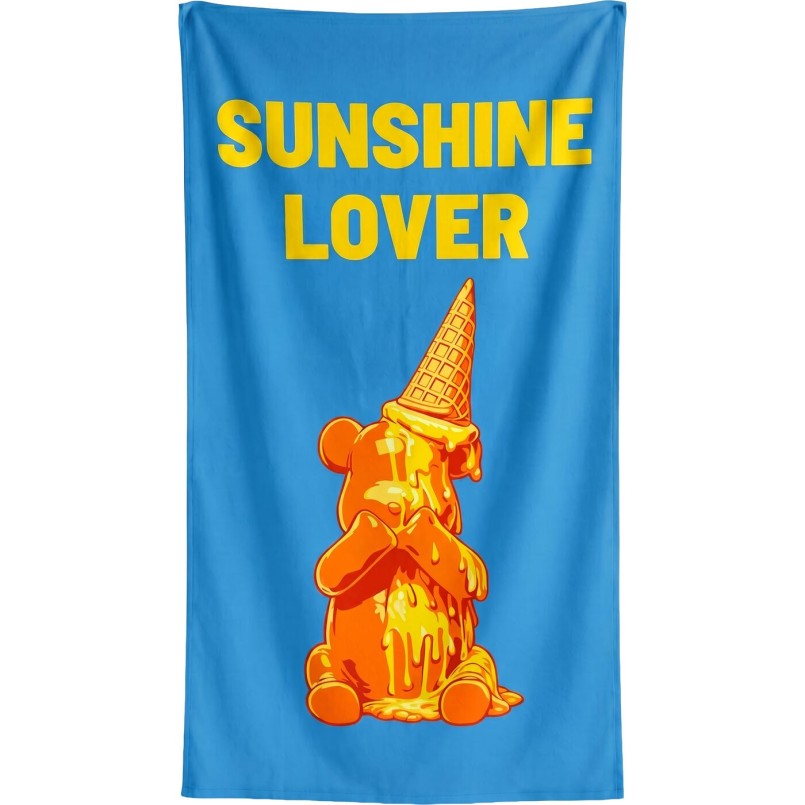 Serviettes de plage ours sur fond bleu - Sunshine Lover - Kare Design
