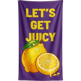Serviettes de plage citrons sur fond violet - Let's Get Juicy - Kare Design