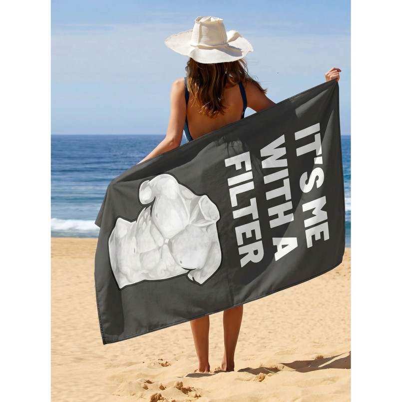 Serviettes de plage buste antique sur fond noir - It's Me - Kare Design