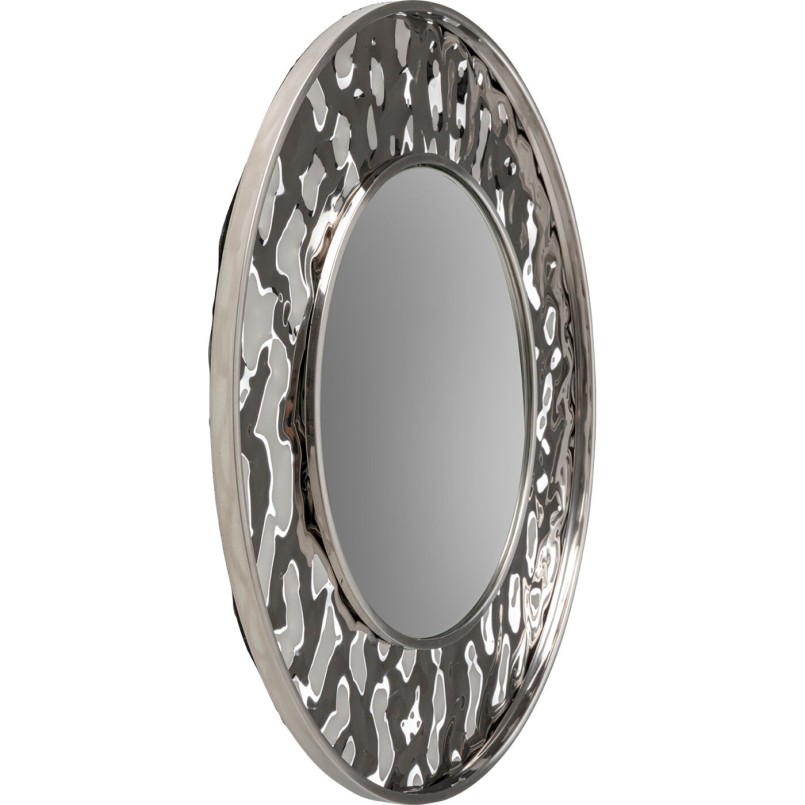 Miroir rond en acier chromé - Carino - Kare Design