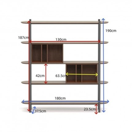 Bookshelf Tango 190x180cm Kare Design