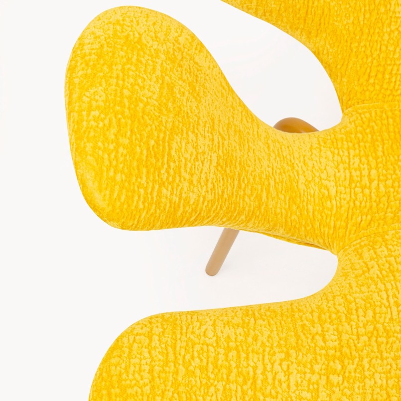 Chaise avec accoudoirs en polyester jaune - Soft Blossom - Kare Design