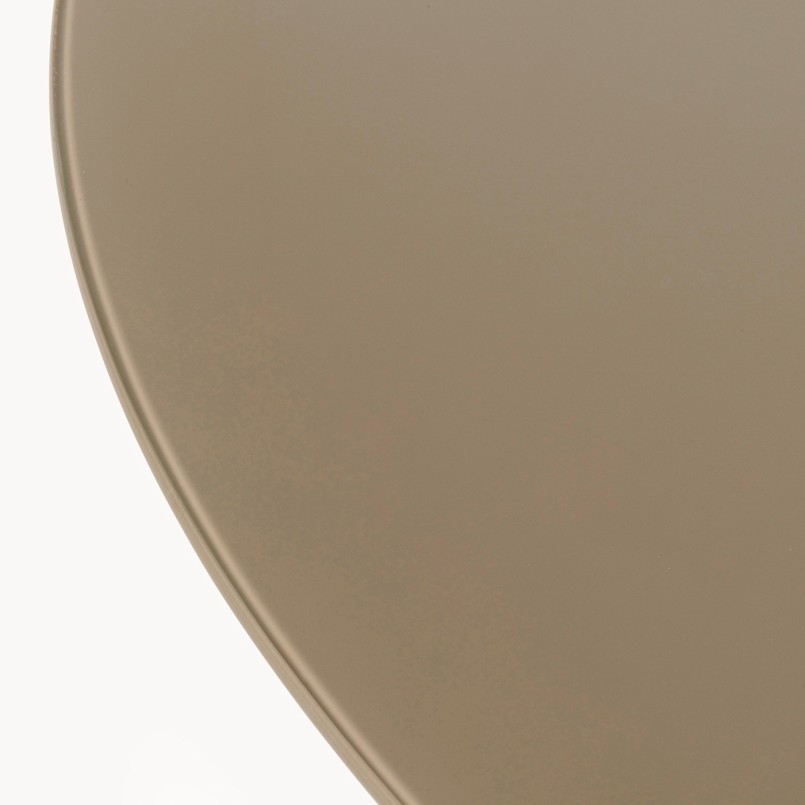 Table à manger ovale en verre et acier taupe - Terry - Kare Design