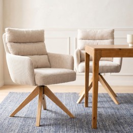 Chaise avec accoudoirs pivotante scandinave - Bosse - Kare Design