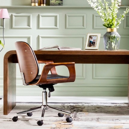 Swivel Office Chair Patron Walnut Kare Design