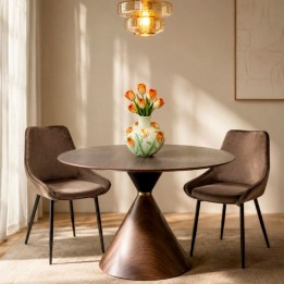 Ronde walnoten tafel - Cono - Kare Design