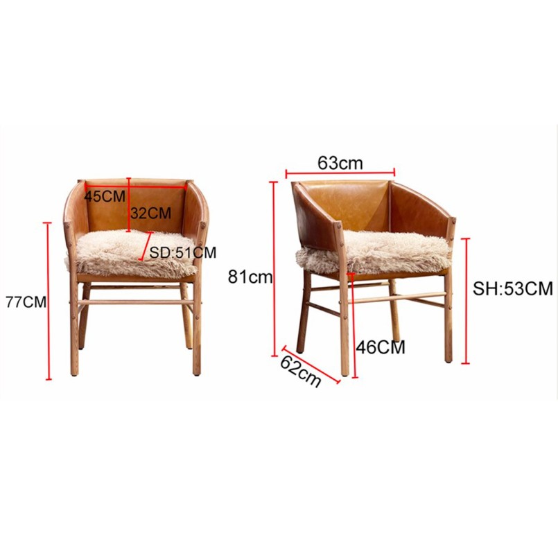 Chaise avec accoudoirs en cuir - Halva - Kare Design