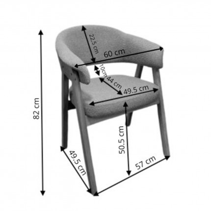 Chaise avec accoudoirs Jonte crème Kare Design