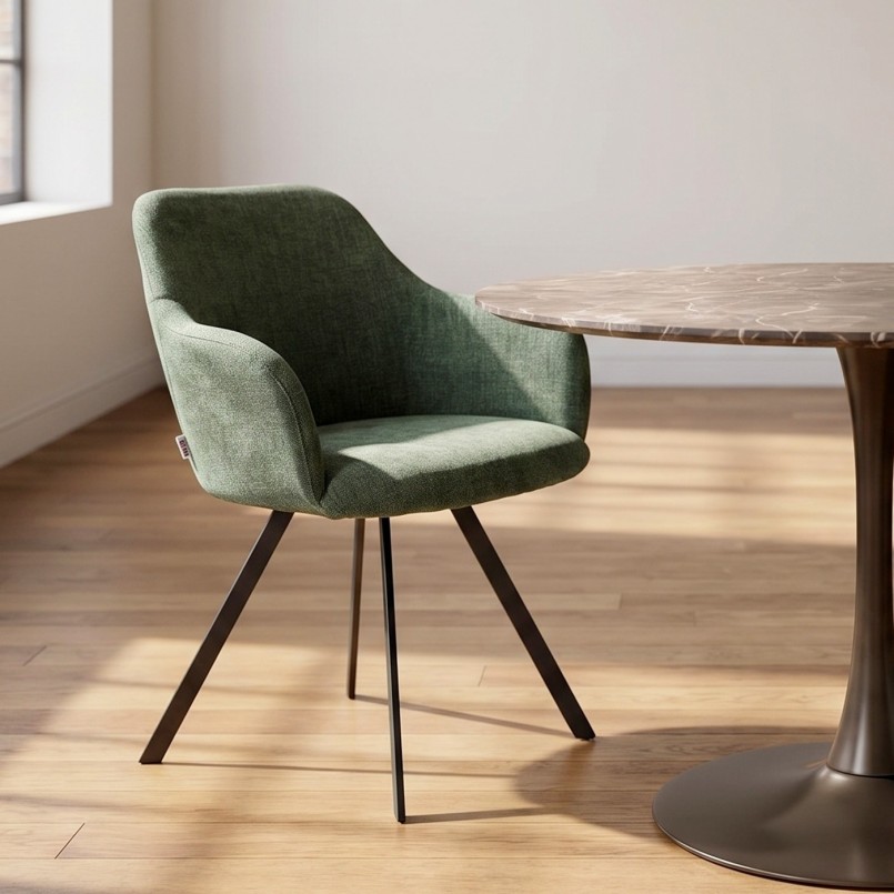 Chaise pivotante en tissu vert - Lady Loco Coco - Kare Design