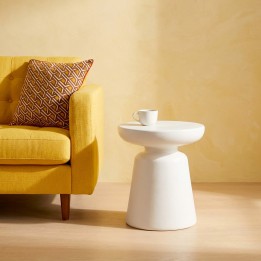 Bijzettafel Paco wit Ø41cm Kare Design