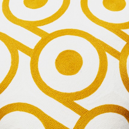 Kussen Catena Circle geel en wit Kare Design