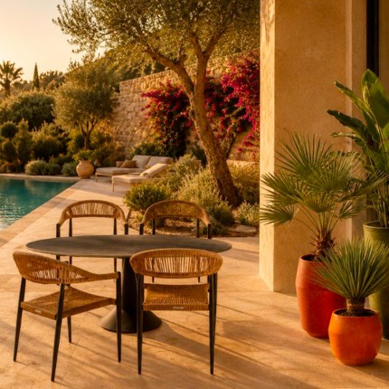 Outdoor set Grande Possibilita table 180cm and 4 chairs nature Kare Design