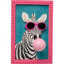 Framed Picture 3D zebra bubble gum 20x31cm Kare Design