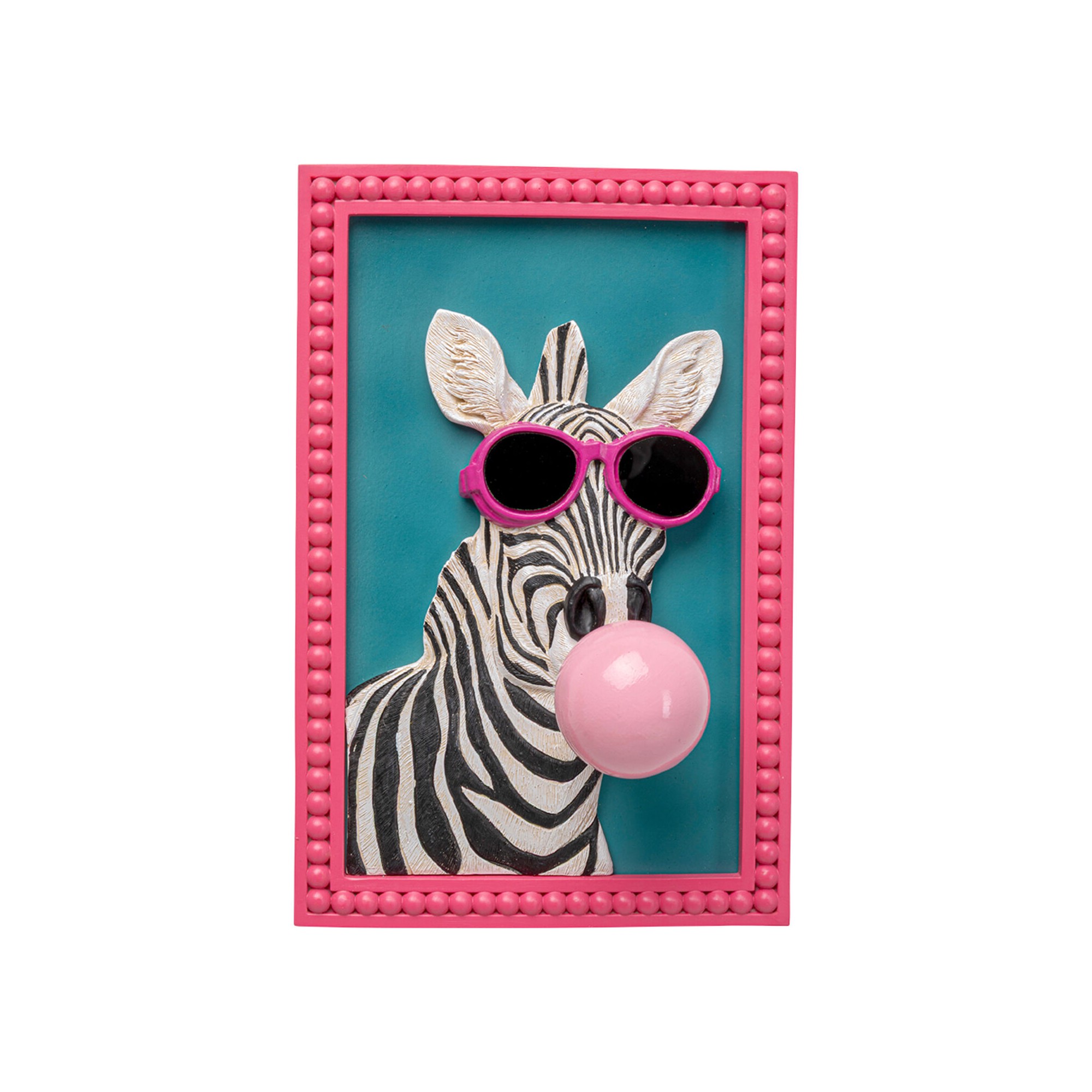 Schilderij 3D zebra kauwgom 20x31cm Kare Design