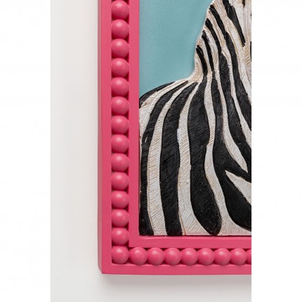 Tableau 3D zèbre chewing-gum 20x31cm Kare Design